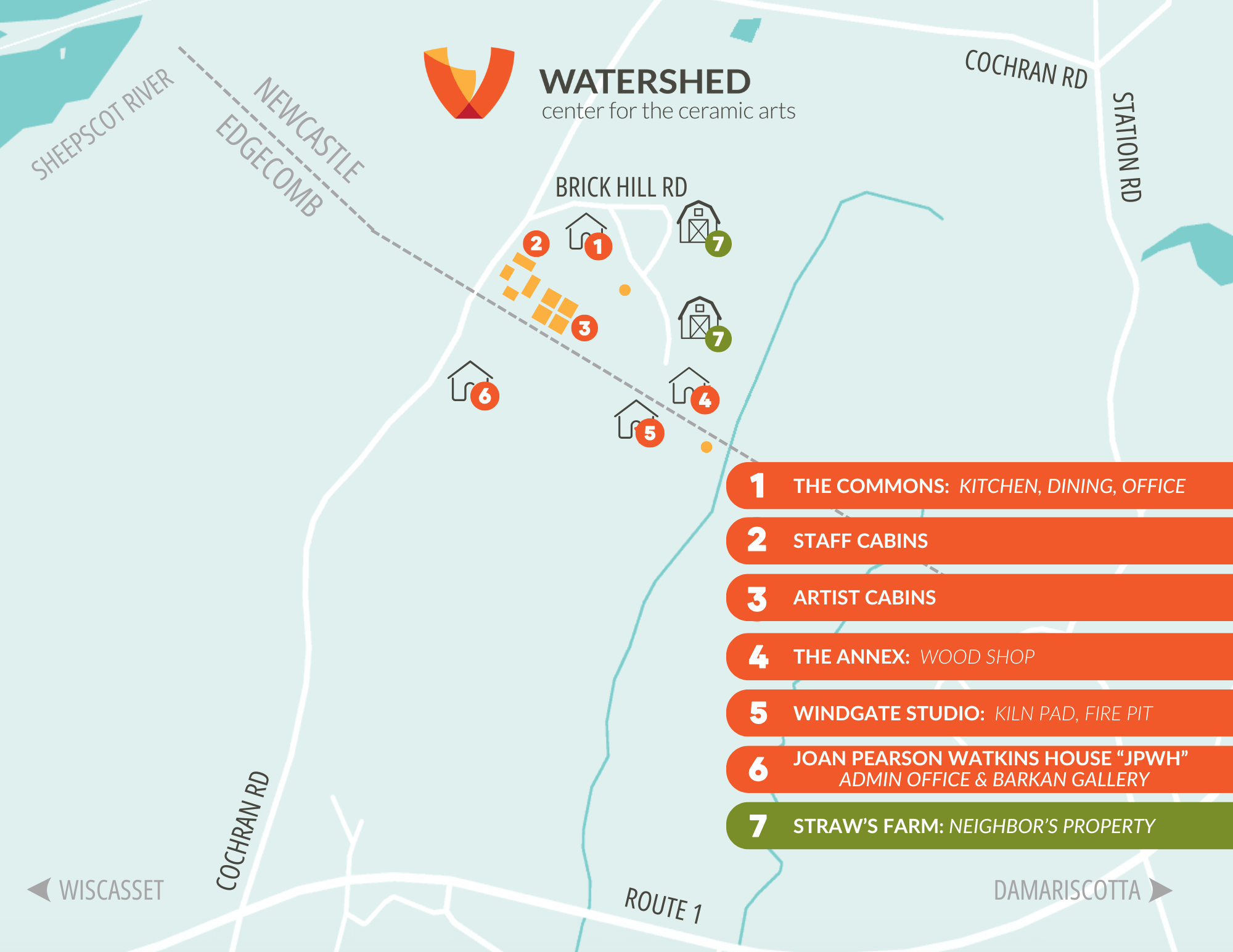 Zoomed Out Watershed Campus Location Map